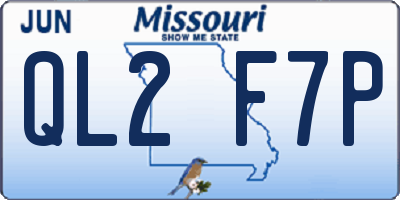MO license plate QL2F7P