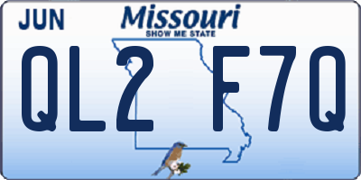 MO license plate QL2F7Q