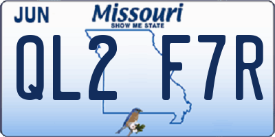 MO license plate QL2F7R