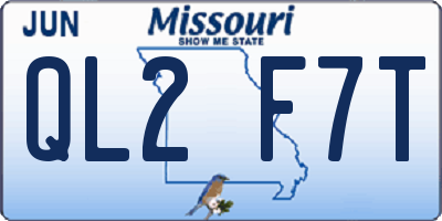 MO license plate QL2F7T