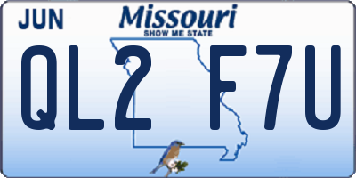 MO license plate QL2F7U