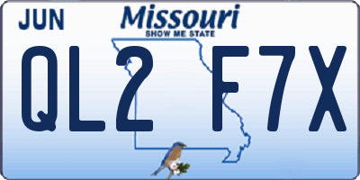 MO license plate QL2F7X