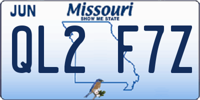 MO license plate QL2F7Z