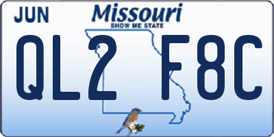 MO license plate QL2F8C