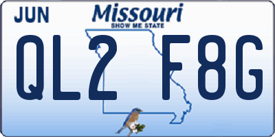 MO license plate QL2F8G