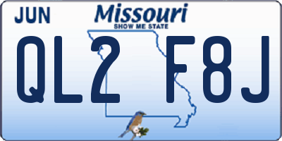 MO license plate QL2F8J