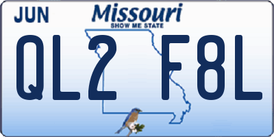 MO license plate QL2F8L