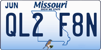 MO license plate QL2F8N