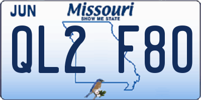 MO license plate QL2F8O