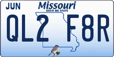 MO license plate QL2F8R