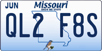 MO license plate QL2F8S