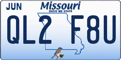 MO license plate QL2F8U