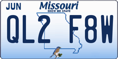 MO license plate QL2F8W