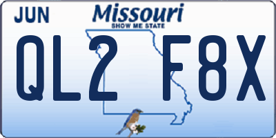 MO license plate QL2F8X