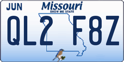 MO license plate QL2F8Z