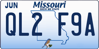 MO license plate QL2F9A