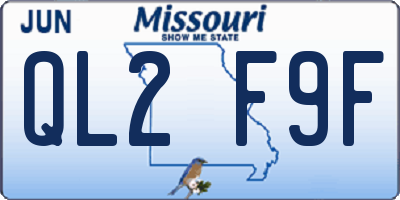 MO license plate QL2F9F