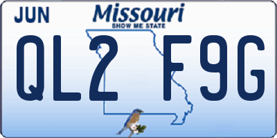 MO license plate QL2F9G