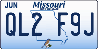 MO license plate QL2F9J
