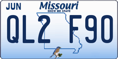 MO license plate QL2F9O