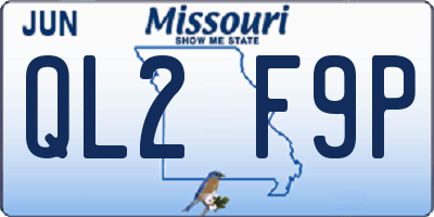 MO license plate QL2F9P