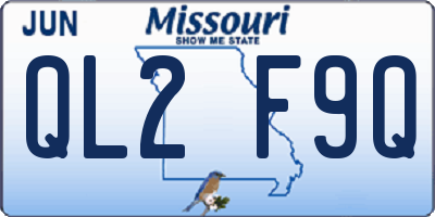 MO license plate QL2F9Q