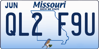 MO license plate QL2F9U