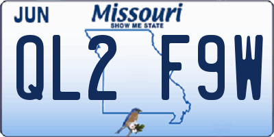 MO license plate QL2F9W