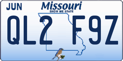 MO license plate QL2F9Z