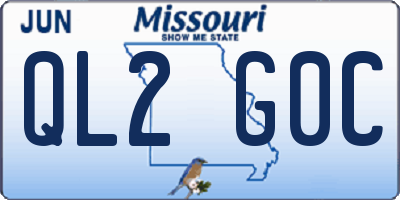 MO license plate QL2G0C