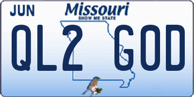 MO license plate QL2G0D
