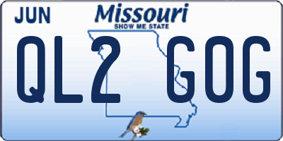 MO license plate QL2G0G