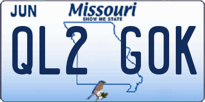 MO license plate QL2G0K