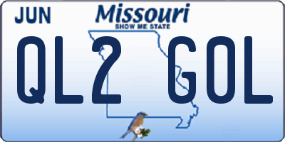 MO license plate QL2G0L