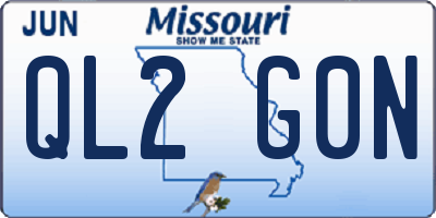 MO license plate QL2G0N