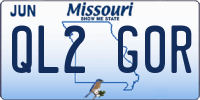 MO license plate QL2G0R