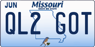 MO license plate QL2G0T