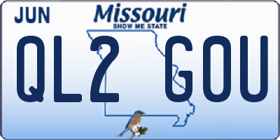 MO license plate QL2G0U