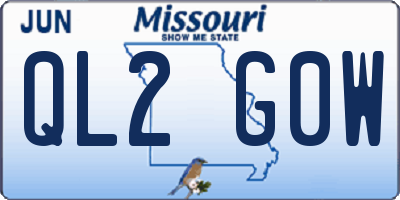 MO license plate QL2G0W