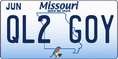 MO license plate QL2G0Y