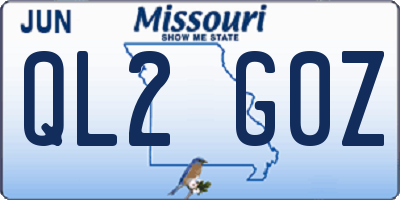 MO license plate QL2G0Z