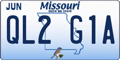 MO license plate QL2G1A