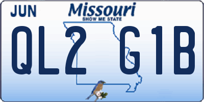 MO license plate QL2G1B