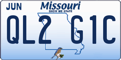 MO license plate QL2G1C