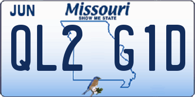 MO license plate QL2G1D