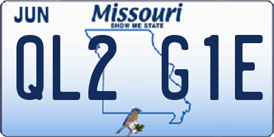 MO license plate QL2G1E