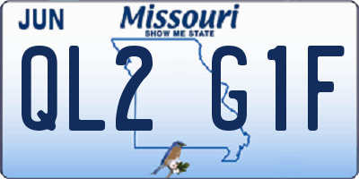 MO license plate QL2G1F