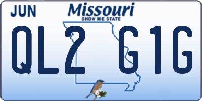 MO license plate QL2G1G