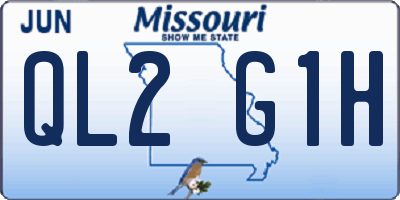 MO license plate QL2G1H