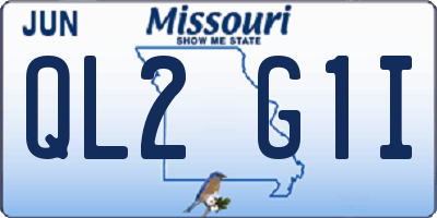 MO license plate QL2G1I